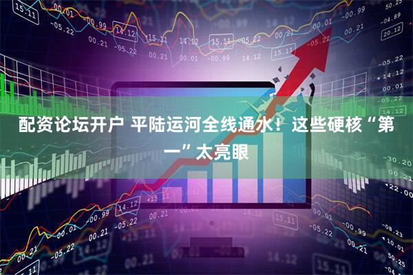配资论坛开户 平陆运河全线通水！这些硬核“第一”太亮眼